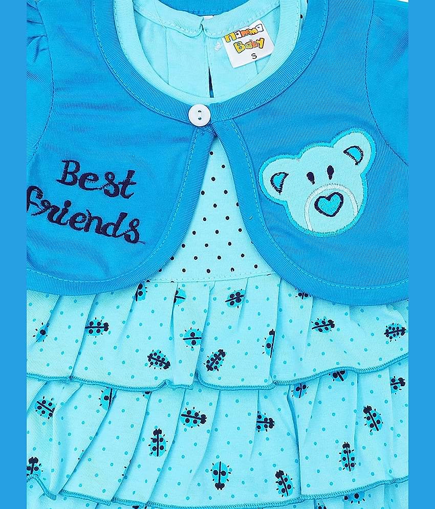NammaBaby Baby Girls Cotton Blend Dresses ( Blue )