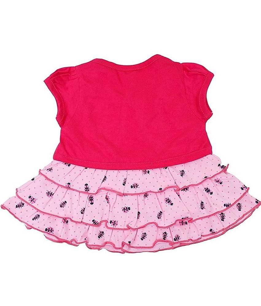 NammaBaby Baby Girls Cotton Blend Dresses ( Pink )