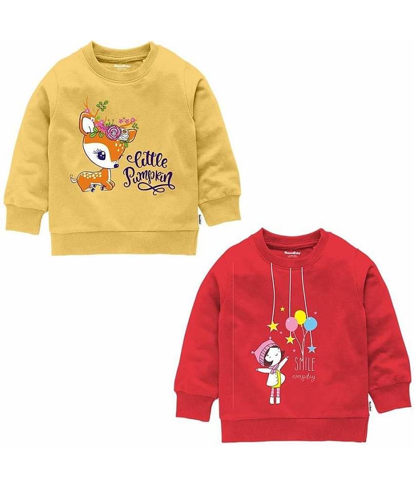NammaBaby Pack of 2 Girls Cotton Blend Sweatshirt ( Multi Color )