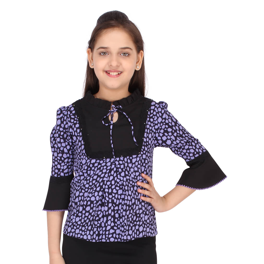 Cutecumber Girls Georgette Tops ( Purple )