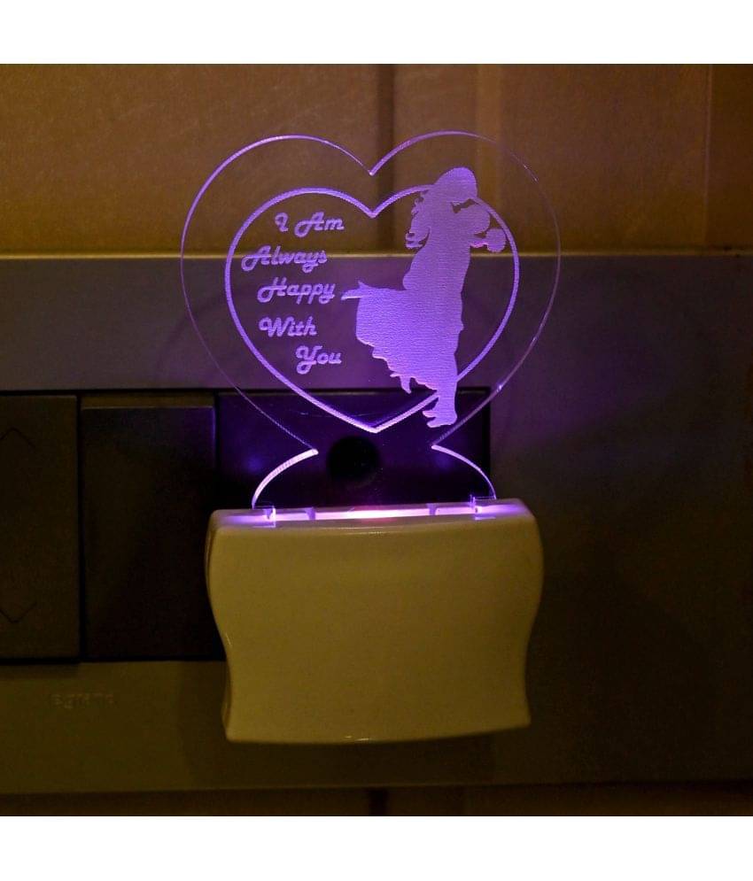 AFAST 3D Color Changing Plug & Play Valentine Gifting Night Lamp White - Pack of 1 AFAST 3D Color Changing Plug & Play Valentine Gifting Night Lamp White - Pack of 1