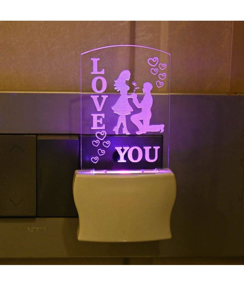AFAST 3D Color Changing Plug & Play Valentine Gifting Night Lamp White - Pack of 1 AFAST 3D Color Changing Plug & Play Valentine Gifting Night Lamp White - Pack of 1