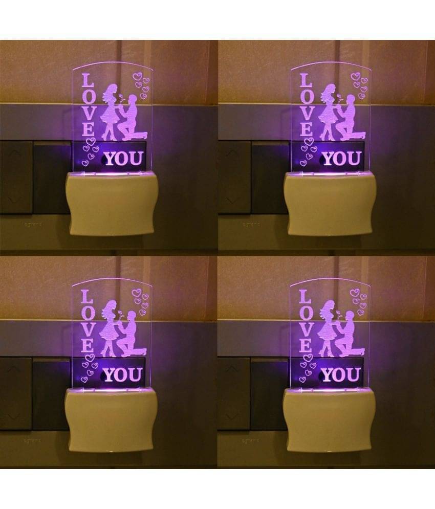 AFAST 3D Color Changing Plug & Play Valentine Gifting Night Lamp White - Pack of 4 AFAST 3D Color Changing Plug & Play Valentine Gifting Night Lamp White - Pack of 4