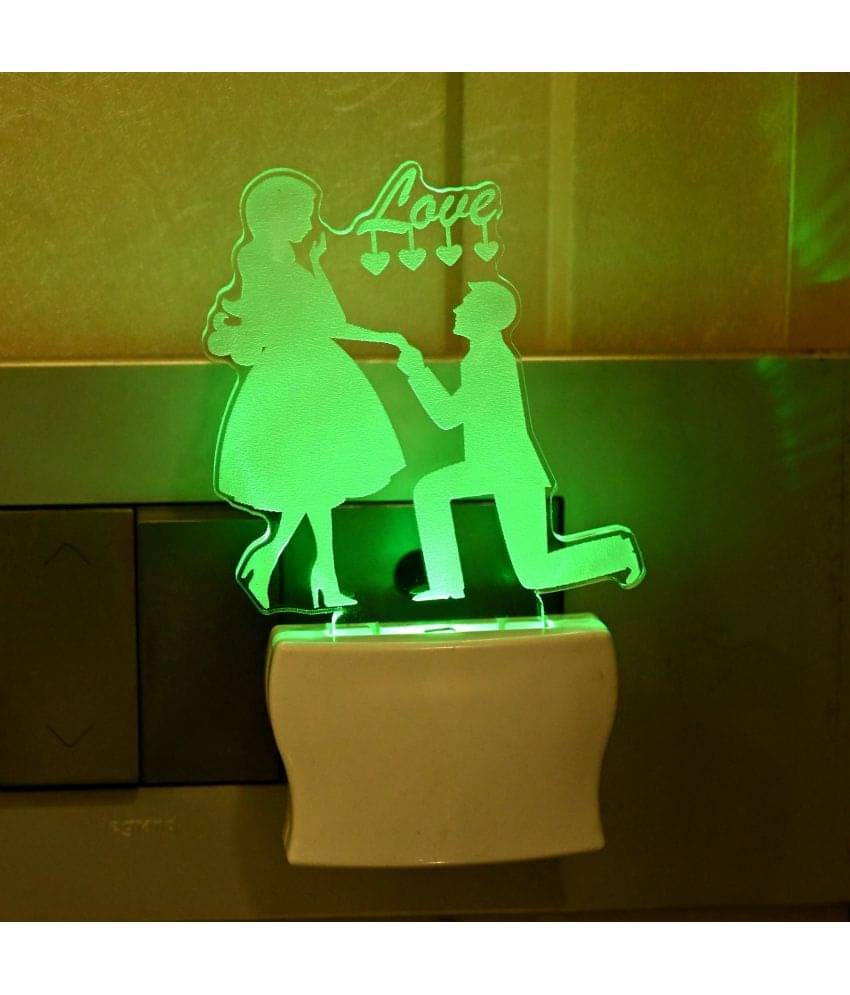 AFAST 3D Color Changing Plug & Play Valentine Gifting Night Lamp White - Pack of 1 AFAST 3D Color Changing Plug & Play Valentine Gifting Night Lamp White - Pack of 1