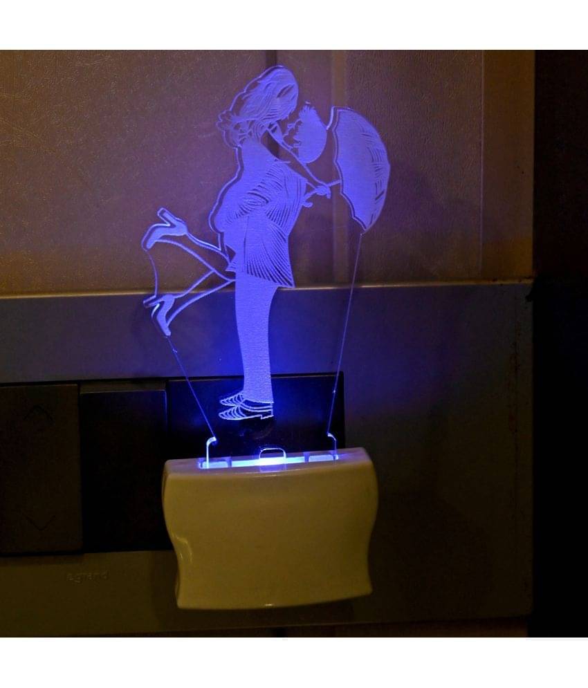 AFAST 3D Color Changing Plug & Play Valentine Gifting Night Lamp White - Pack of 1 AFAST 3D Color Changing Plug & Play Valentine Gifting Night Lamp White - Pack of 1