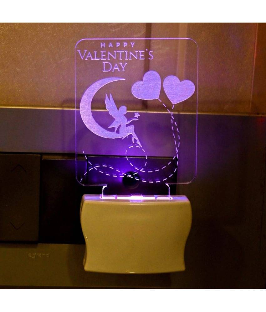 AFAST 3D Color Changing Plug & Play Valentine Gifting Night Lamp White - Pack of 1 AFAST 3D Color Changing Plug & Play Valentine Gifting Night Lamp White - Pack of 1