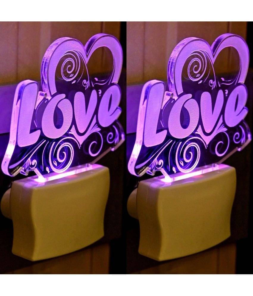 AFAST 3D Color Changing Plug & Play Valentine Gifting Night Lamp White - Pack of 2 AFAST 3D Color Changing Plug & Play Valentine Gifting Night Lamp White - Pack of 2