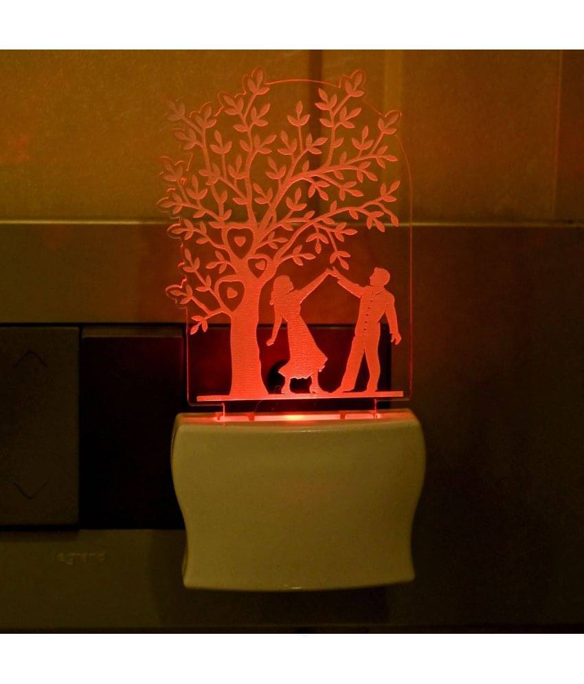     			AFAST 3D Color Changing Plug & Play Valentine Gifting Night Lamp White - Pack of 1