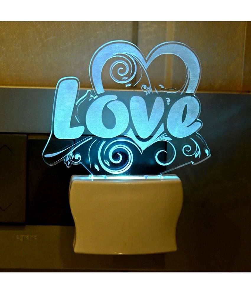     			AFAST 3D Color Changing Plug & Play Valentine Gifting Night Lamp White - Pack of 1