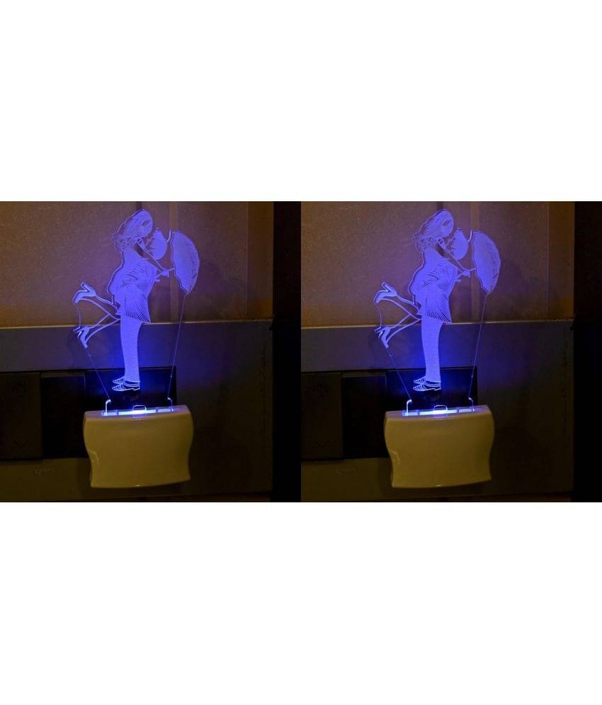 AFAST 3D Color Changing Plug & Play Valentine Gifting Night Lamp White - Pack of 2 AFAST 3D Color Changing Plug & Play Valentine Gifting Night Lamp White - Pack of 2