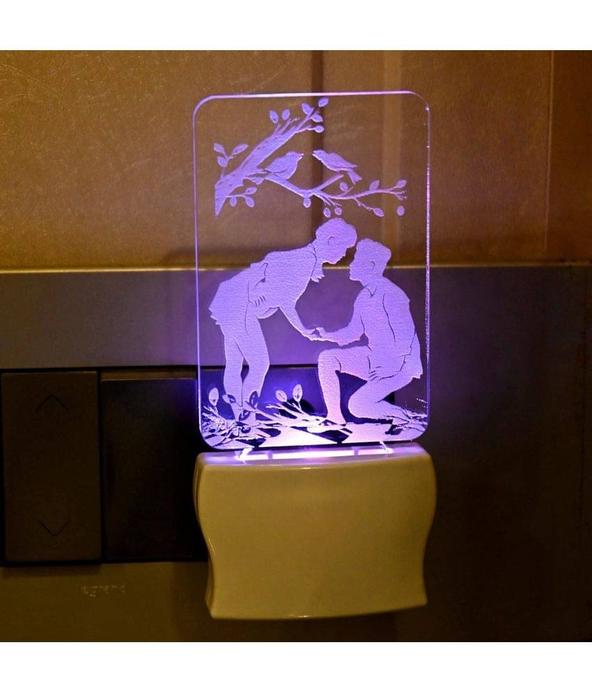 AFAST 3D Color Changing Plug & Play Valentine Gifting Night Lamp White - Pack of 1 AFAST 3D Color Changing Plug & Play Valentine Gifting Night Lamp White - Pack of 1