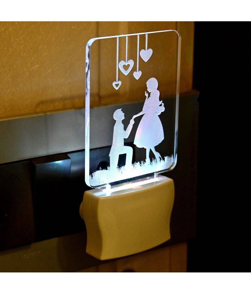 AFAST 3D Color Changing Plug & Play Valentine Gifting Night Lamp White - Pack of 1 AFAST 3D Color Changing Plug & Play Valentine Gifting Night Lamp White - Pack of 1