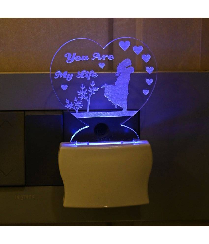 AFAST 3D Color Changing Plug & Play Valentine Gifting Night Lamp White - Pack of 1 AFAST 3D Color Changing Plug & Play Valentine Gifting Night Lamp White - Pack of 1