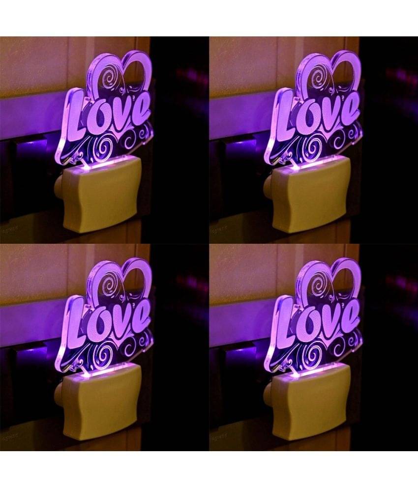 AFAST 3D Color Changing Plug & Play Valentine Gifting Night Lamp White - Pack of 4 AFAST 3D Color Changing Plug & Play Valentine Gifting Night Lamp White - Pack of 4