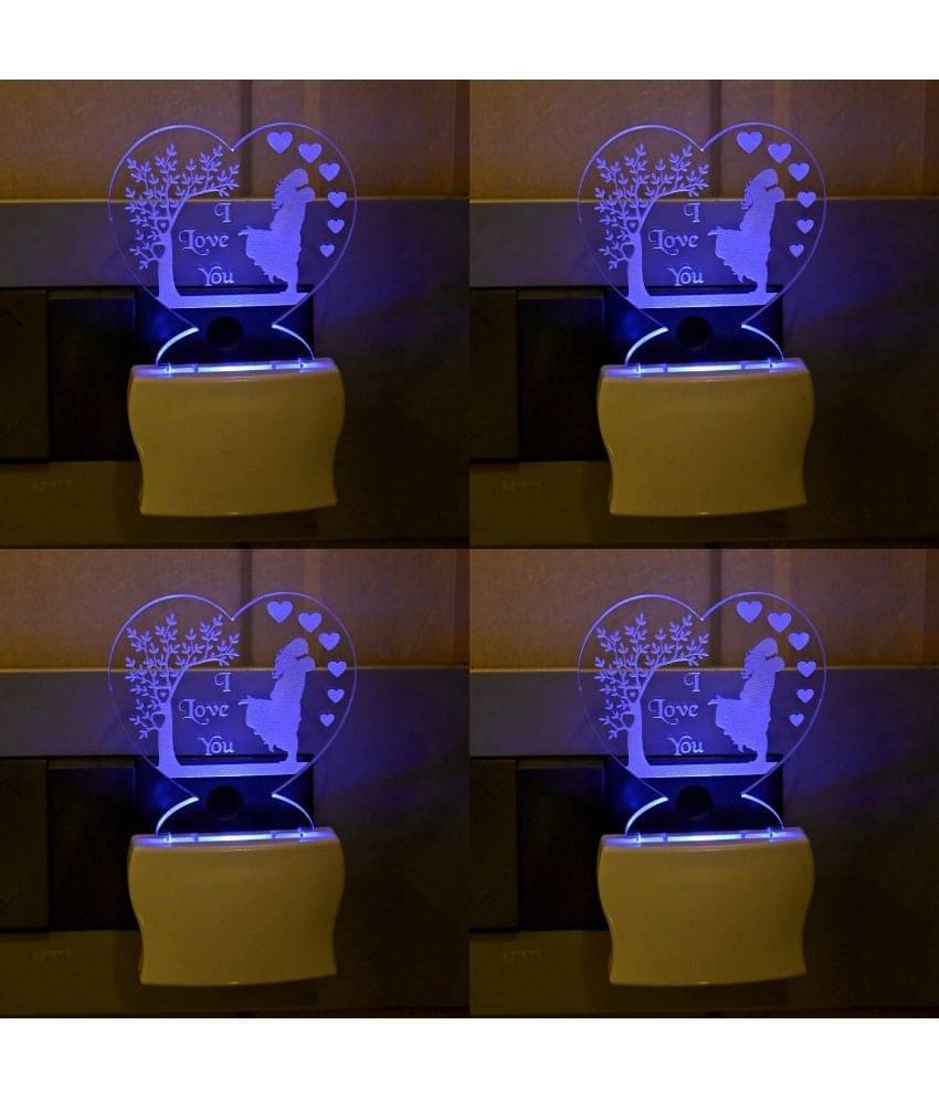 AFAST 3D Color Changing Plug & Play Valentine Gifting Night Lamp White - Pack of 4     			AFAST 3D Color Changing Plug & Play Valentine Gifting Night Lamp White - Pack of 4