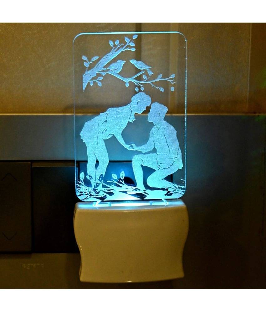     			AFAST 3D Color Changing Plug & Play Valentine Gifting Night Lamp White - Pack of 1