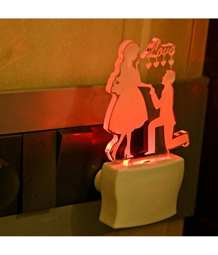 AFAST 3D Color Changing Plug & Play Valentine Gifting Night Lamp White - Pack of 1 AFAST 3D Color Changing Plug & Play Valentine Gifting Night Lamp White - Pack of 1