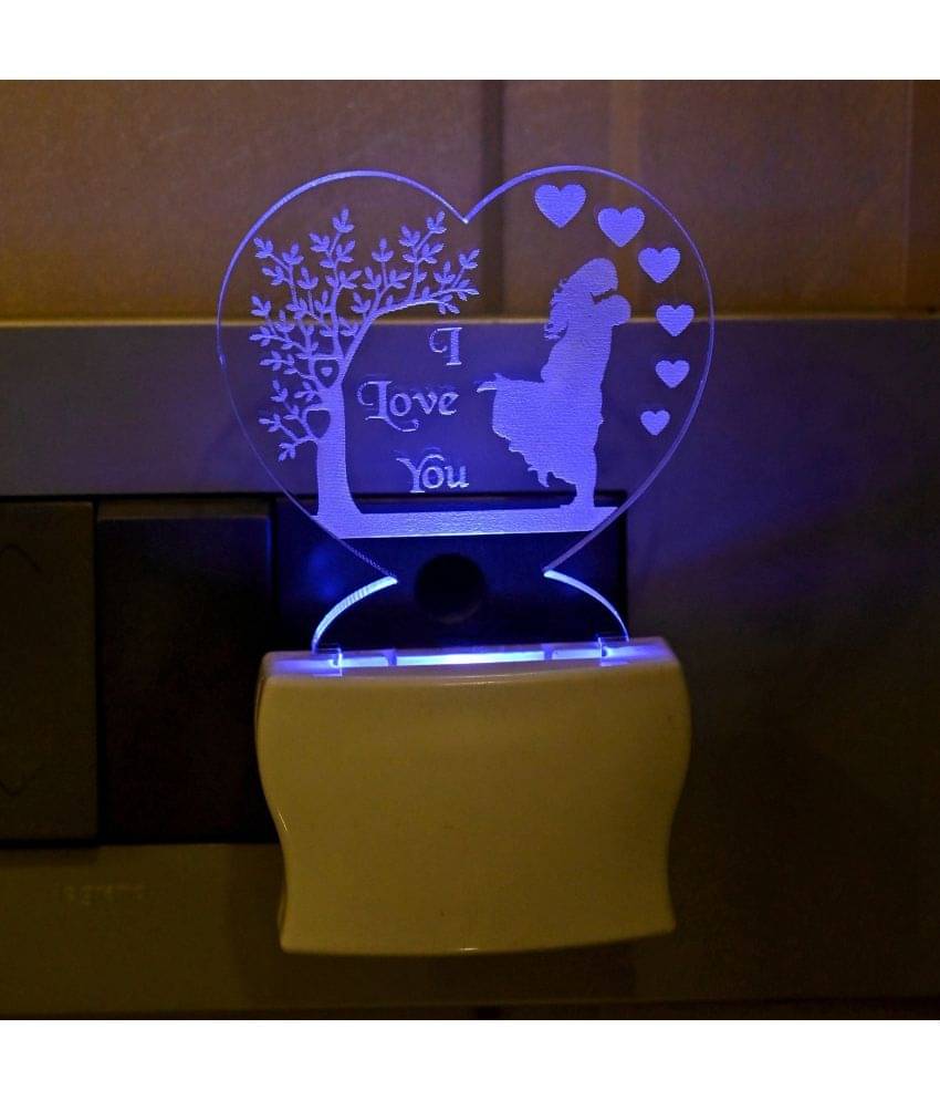     			AFAST 3D Color Changing Plug & Play Valentine Gifting Night Lamp White - Pack of 1