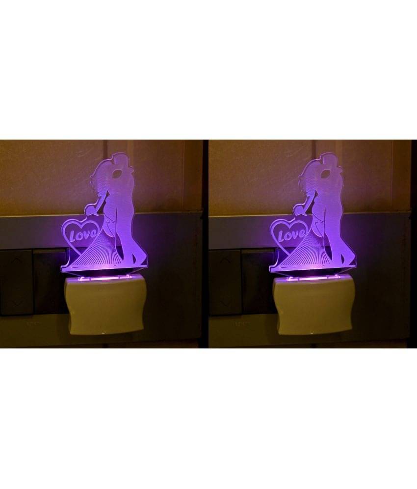     			AFAST 3D Color Changing Plug & Play Valentine Gifting Night Lamp White - Pack of 4