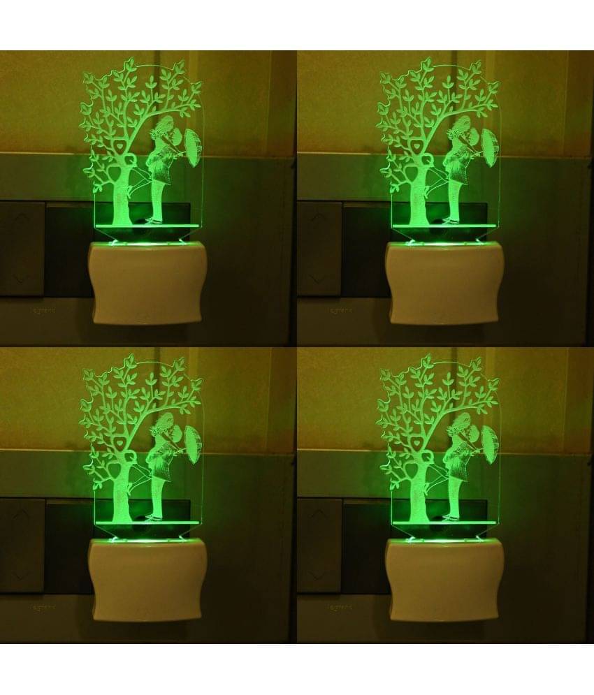 AFAST 3D Color Changing Plug & Play Valentine Gifting Night Lamp White - Pack of 4 AFAST 3D Color Changing Plug & Play Valentine Gifting Night Lamp White - Pack of 4