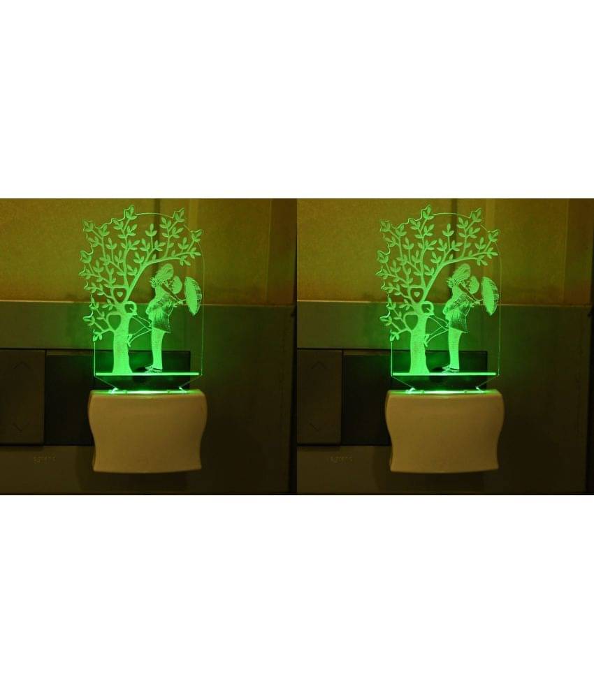     			AFAST 3D Color Changing Plug & Play Valentine Gifting Night Lamp White - Pack of 4