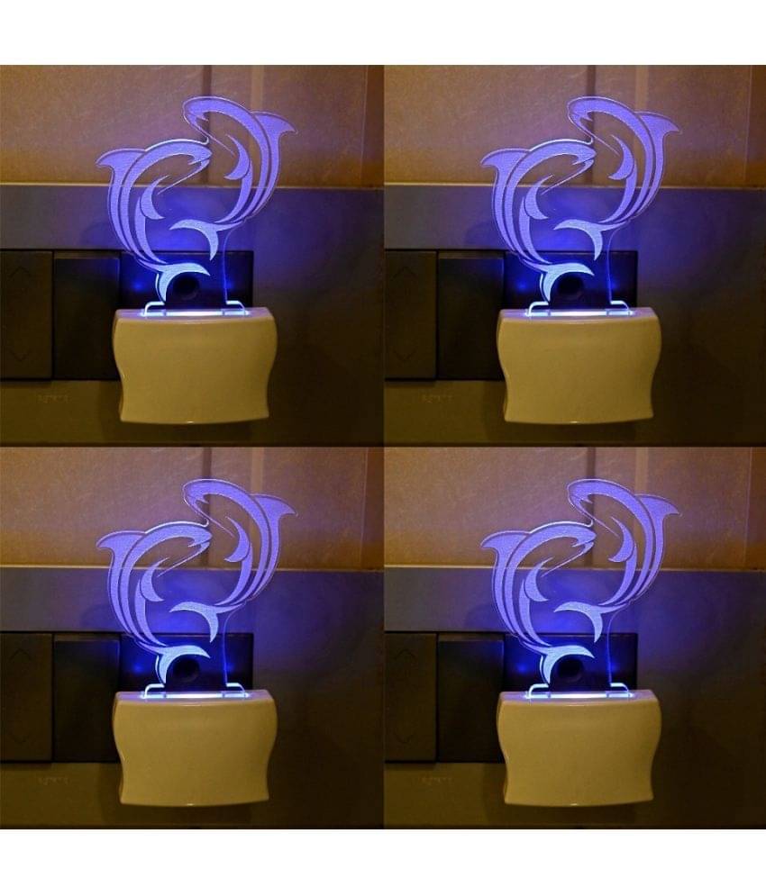 AFAST 3D Color Changing Plug & Play Valentine Gifting Night Lamp White - Pack of 4 AFAST 3D Color Changing Plug & Play Valentine Gifting Night Lamp White - Pack of 4
