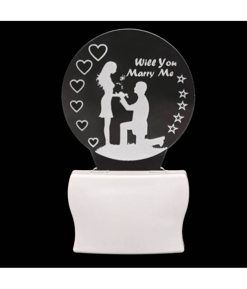AFAST 3D Color Changing Plug & Play Valentine Gifting Night Lamp White - Pack of 1 AFAST 3D Color Changing Plug & Play Valentine Gifting Night Lamp White - Pack of 1