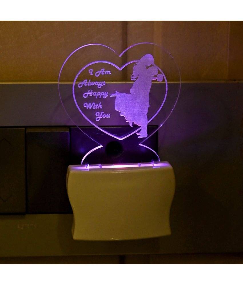 AFAST 3D Color Changing Plug & Play Valentine Gifting Night Lamp White - Pack of 1 AFAST 3D Color Changing Plug & Play Valentine Gifting Night Lamp White - Pack of 1