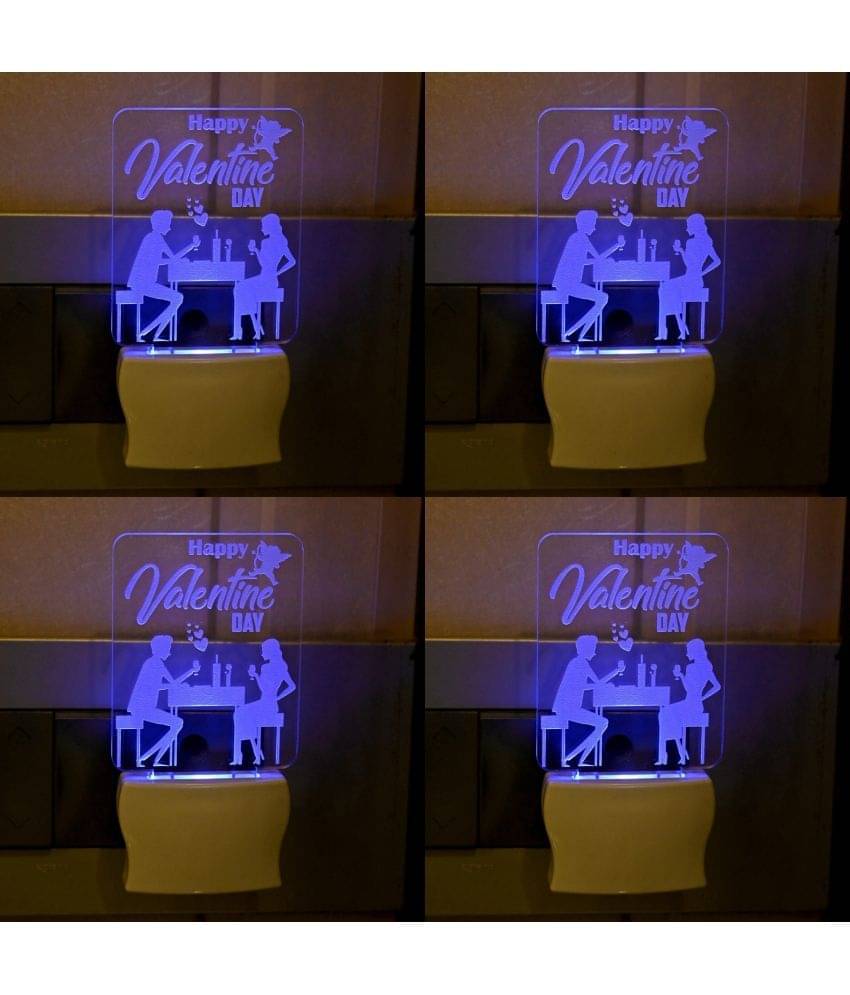 AFAST 3D Color Changing Plug & Play Valentine Gifting Night Lamp White - Pack of 4 AFAST 3D Color Changing Plug & Play Valentine Gifting Night Lamp White - Pack of 4