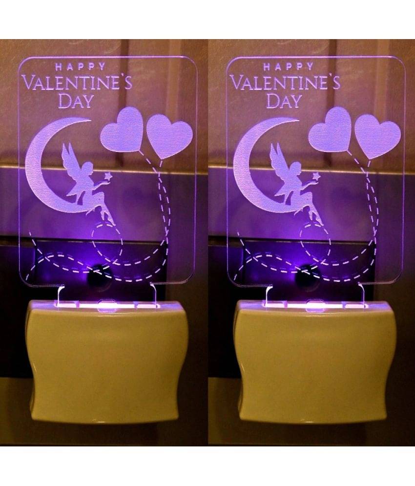 AFAST 3D Color Changing Plug & Play Valentine Gifting Night Lamp White - Pack of 2 AFAST 3D Color Changing Plug & Play Valentine Gifting Night Lamp White - Pack of 2