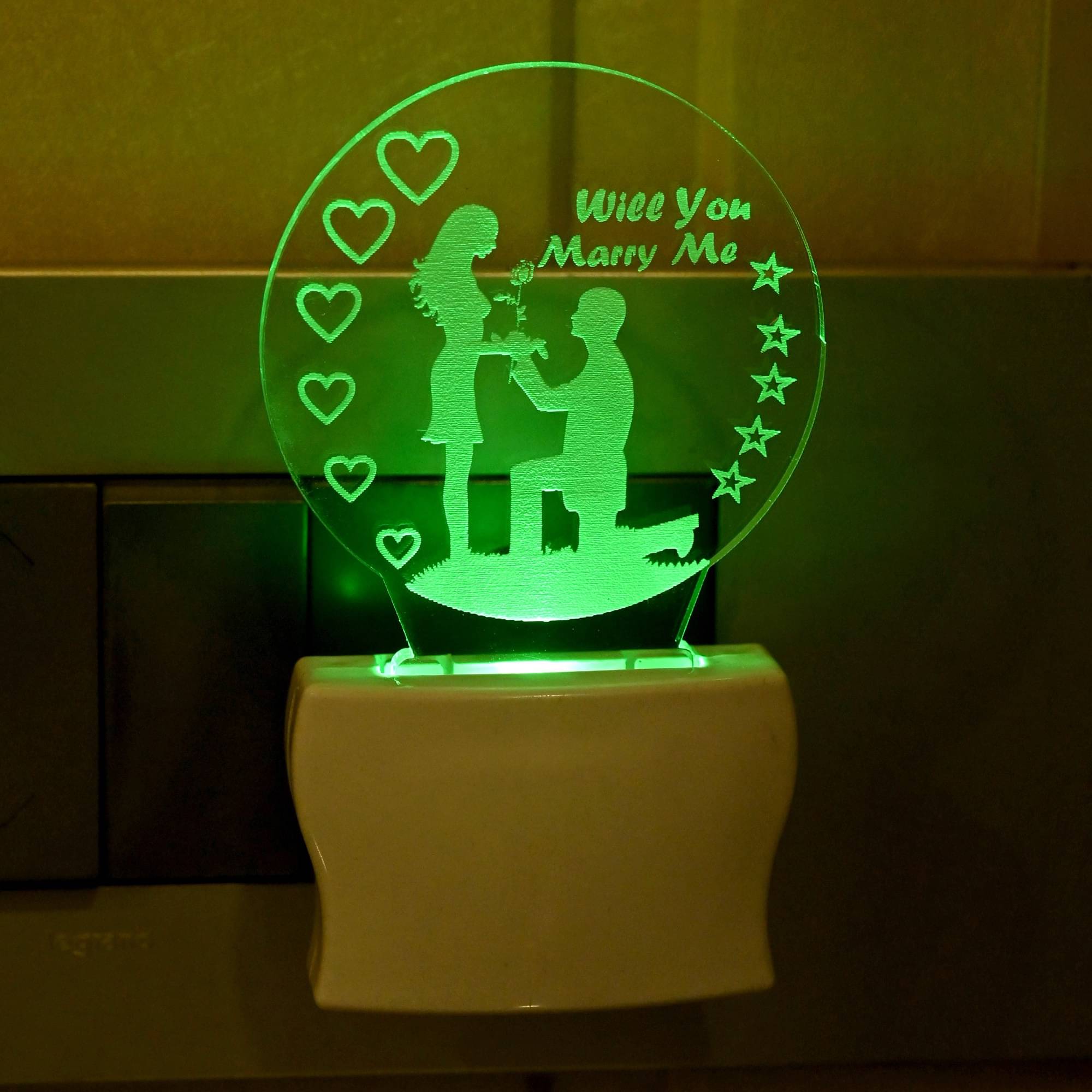 AFAST 3D Color Changing Plug & Play Valentine Gifting Night Lamp White - Pack of 1 AFAST 3D Color Changing Plug & Play Valentine Gifting Night Lamp White - Pack of 1