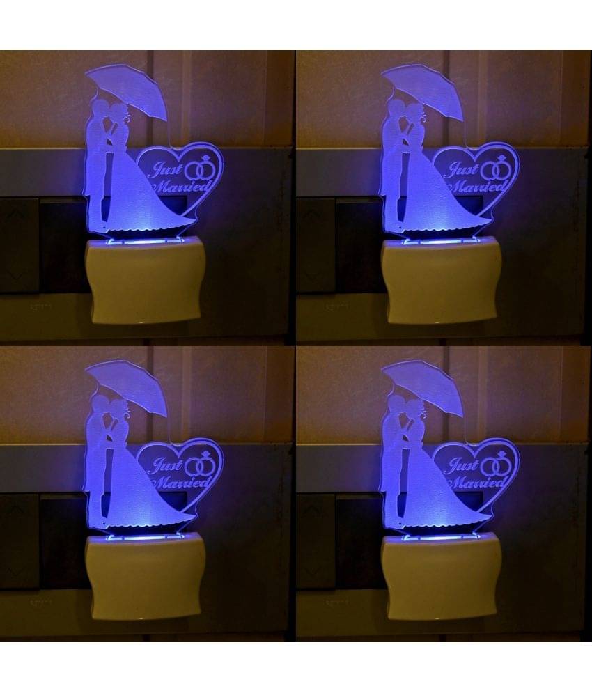 AFAST 3D Color Changing Plug & Play Valentine Gifting Night Lamp White - Pack of 4 AFAST 3D Color Changing Plug & Play Valentine Gifting Night Lamp White - Pack of 4