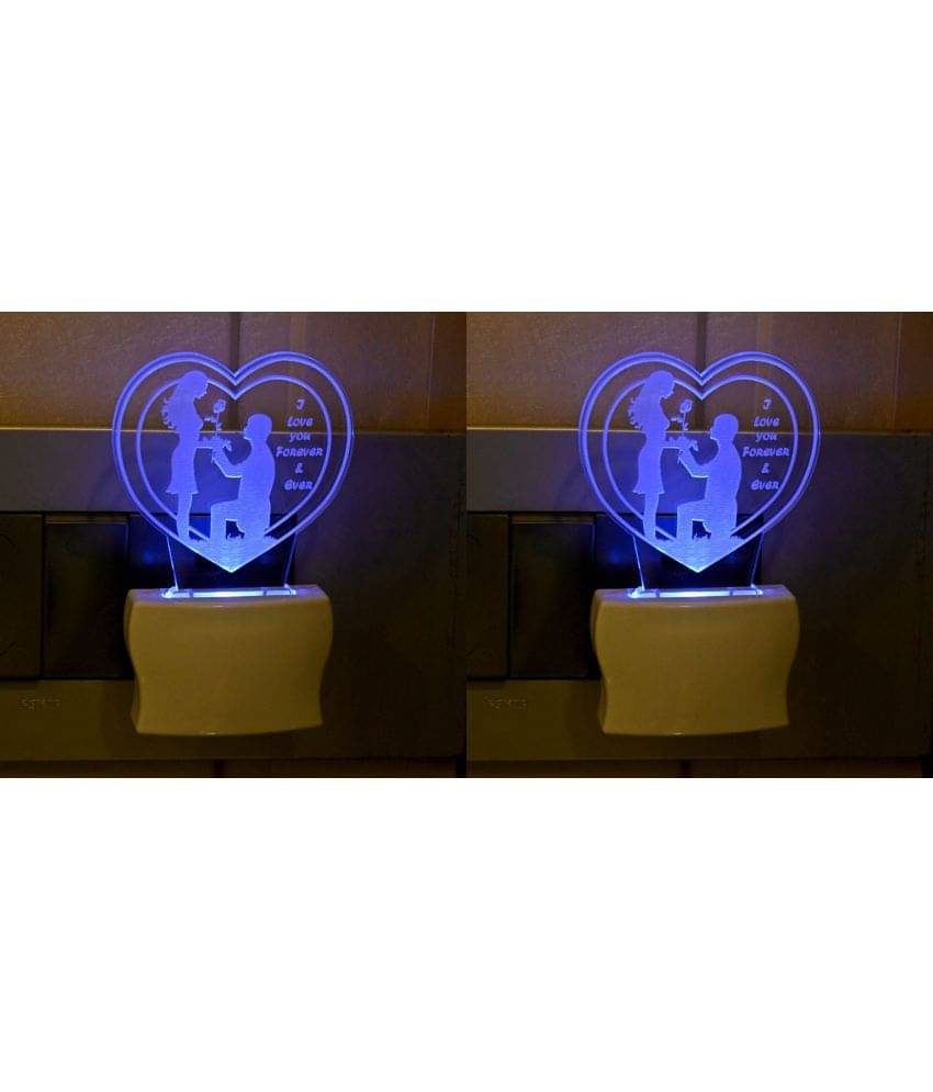 AFAST 3D Color Changing Plug & Play Valentine Gifting Night Lamp White - Pack of 4 AFAST 3D Color Changing Plug & Play Valentine Gifting Night Lamp White - Pack of 4