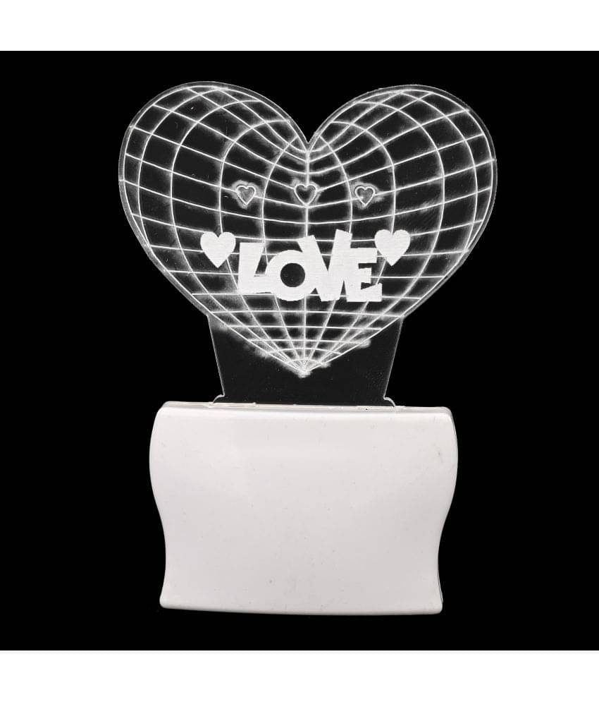 AFAST 3D Color Changing Plug & Play Valentine Gifting Night Lamp White - Pack of 1 AFAST 3D Color Changing Plug & Play Valentine Gifting Night Lamp White - Pack of 1