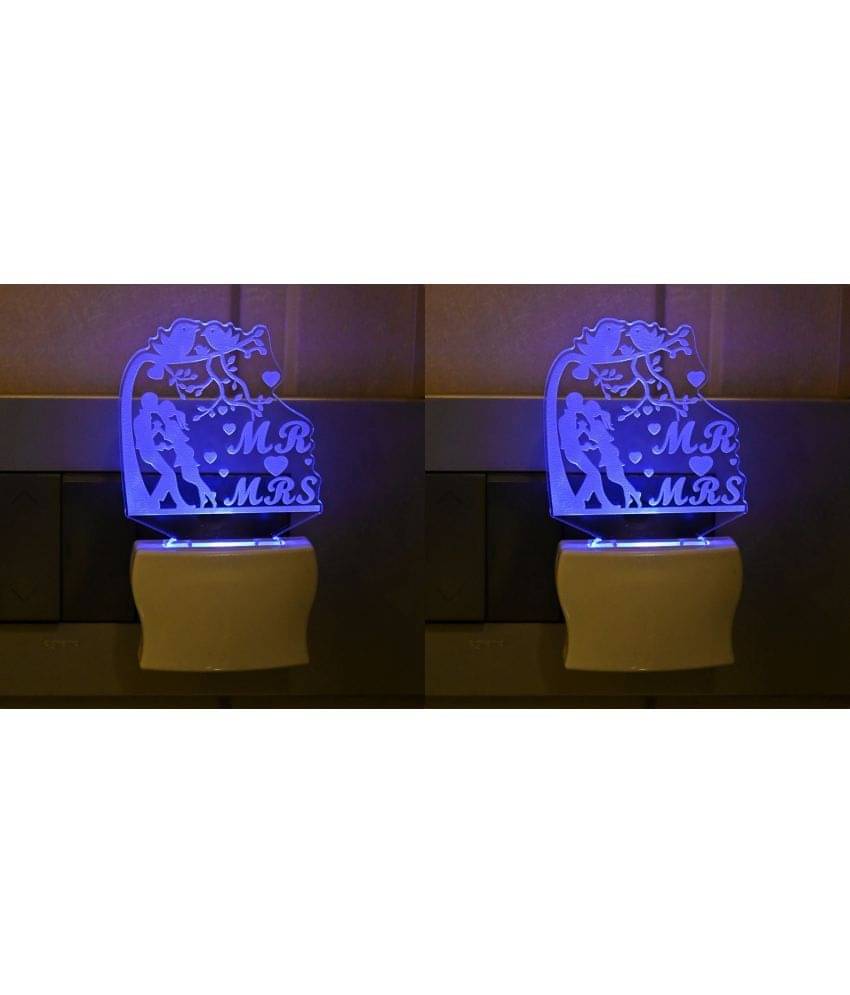 AFAST 3D Color Changing Plug & Play Valentine Gifting Night Lamp White - Pack of 2 AFAST 3D Color Changing Plug & Play Valentine Gifting Night Lamp White - Pack of 2