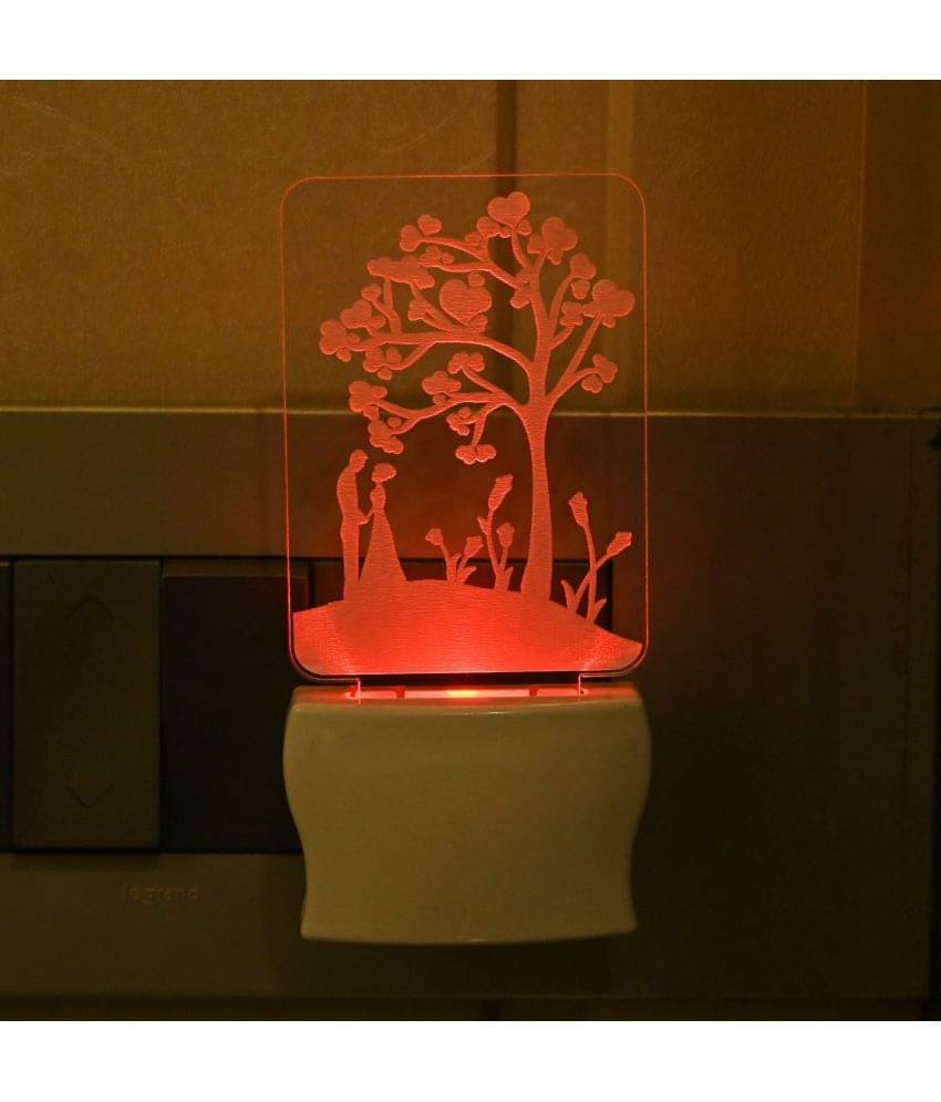 AFAST 3D Color Changing Plug & Play Valentine Gifting Night Lamp White - Pack of 1 AFAST 3D Color Changing Plug & Play Valentine Gifting Night Lamp White - Pack of 1