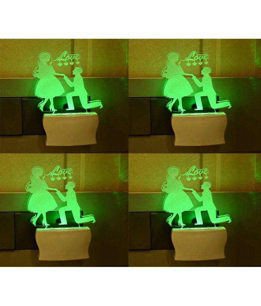 AFAST 3D Color Changing Plug & Play Valentine Gifting Night Lamp White - Pack of 4 AFAST 3D Color Changing Plug & Play Valentine Gifting Night Lamp White - Pack of 4