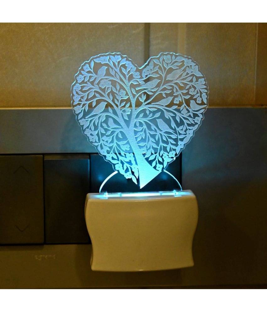 AFAST 3D Color Changing Plug & Play Valentine Gifting Night Lamp White - Pack of 1 AFAST 3D Color Changing Plug & Play Valentine Gifting Night Lamp White - Pack of 1