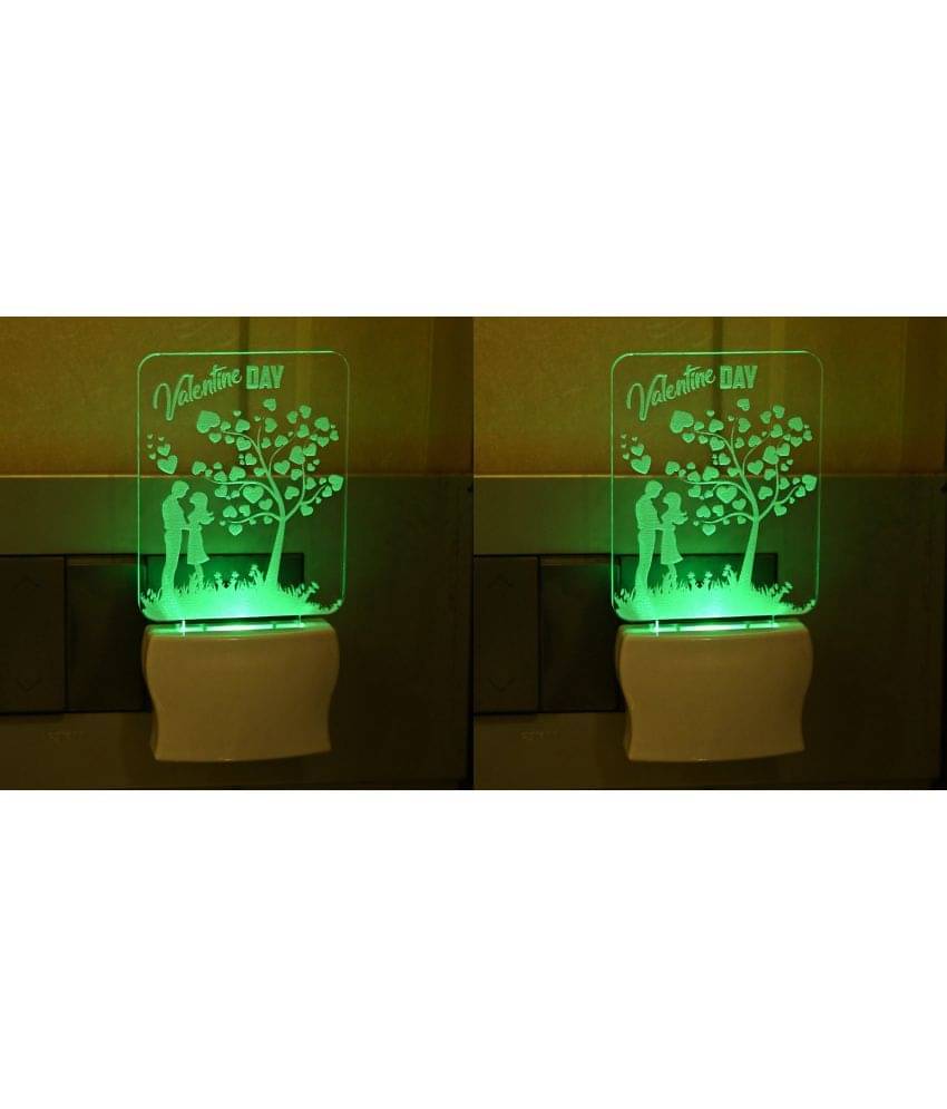AFAST 3D Color Changing Plug & Play Valentine Gifting Night Lamp White - Pack of 2 AFAST 3D Color Changing Plug & Play Valentine Gifting Night Lamp White - Pack of 2