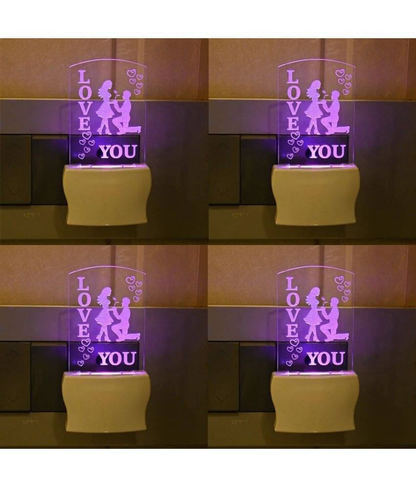 AFAST 3D Color Changing Plug & Play Valentine Gifting Night Lamp White - Pack of 4 AFAST 3D Color Changing Plug & Play Valentine Gifting Night Lamp White - Pack of 4