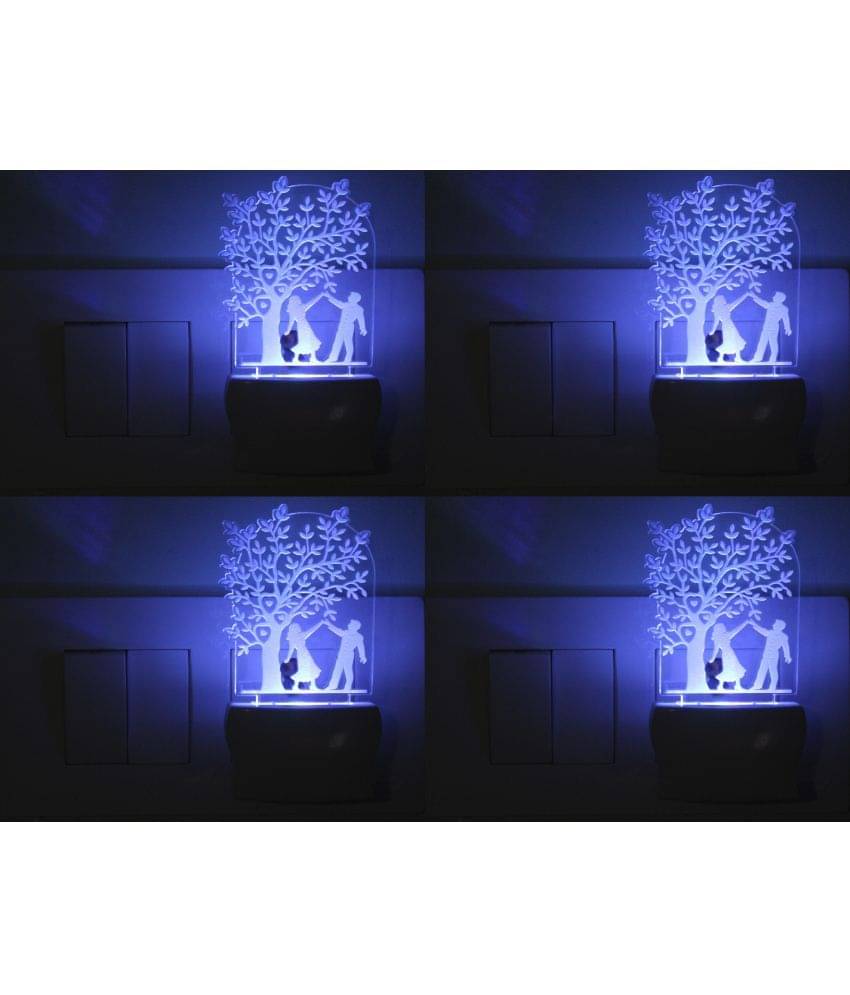 AFAST 3D Color Changing Plug & Play Valentine Gifting Night Lamp White - Pack of 4 AFAST 3D Color Changing Plug & Play Valentine Gifting Night Lamp White - Pack of 4
