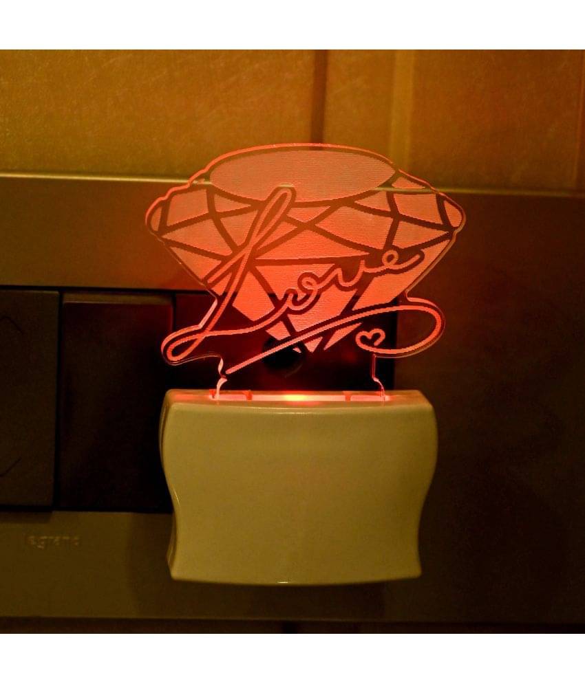 AFAST 3D Color Changing Plug & Play Valentine Gifting Night Lamp White - Pack of 1 AFAST 3D Color Changing Plug & Play Valentine Gifting Night Lamp White - Pack of 1
