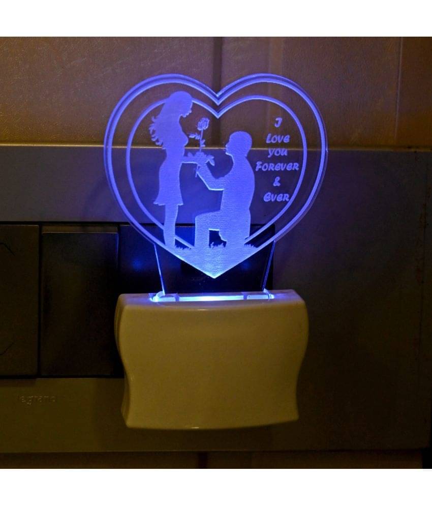 AFAST 3D Color Changing Plug & Play Valentine Gifting Night Lamp White - Pack of 1 AFAST 3D Color Changing Plug & Play Valentine Gifting Night Lamp White - Pack of 1