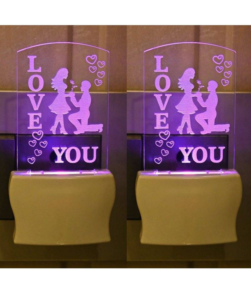 AFAST 3D Color Changing Plug & Play Valentine Gifting Night Lamp White - Pack of 2 AFAST 3D Color Changing Plug & Play Valentine Gifting Night Lamp White - Pack of 2