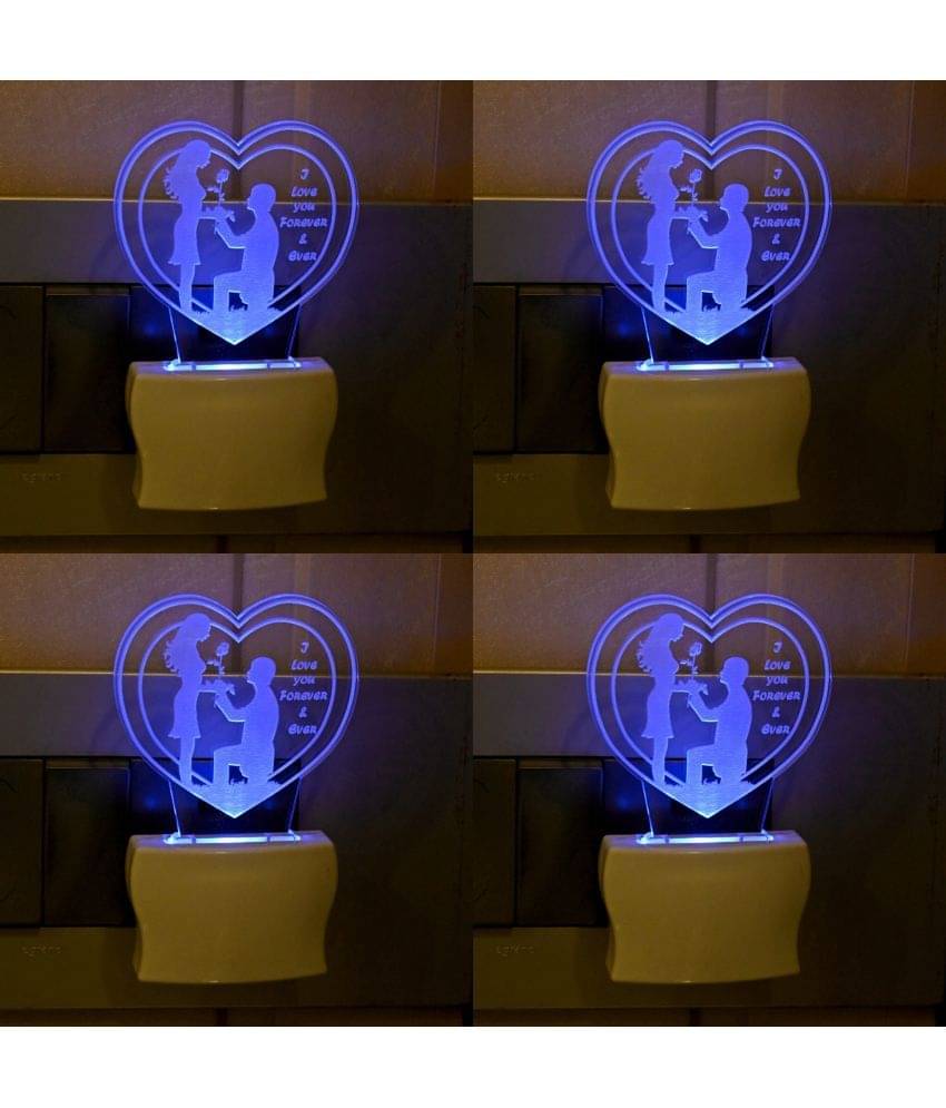 AFAST 3D Color Changing Plug & Play Valentine Gifting Night Lamp White - Pack of 4 AFAST 3D Color Changing Plug & Play Valentine Gifting Night Lamp White - Pack of 4