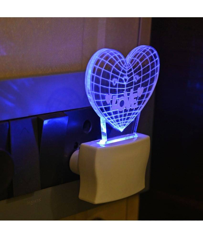 AFAST 3D Color Changing Plug & Play Valentine Gifting Night Lamp White - Pack of 1 AFAST 3D Color Changing Plug & Play Valentine Gifting Night Lamp White - Pack of 1