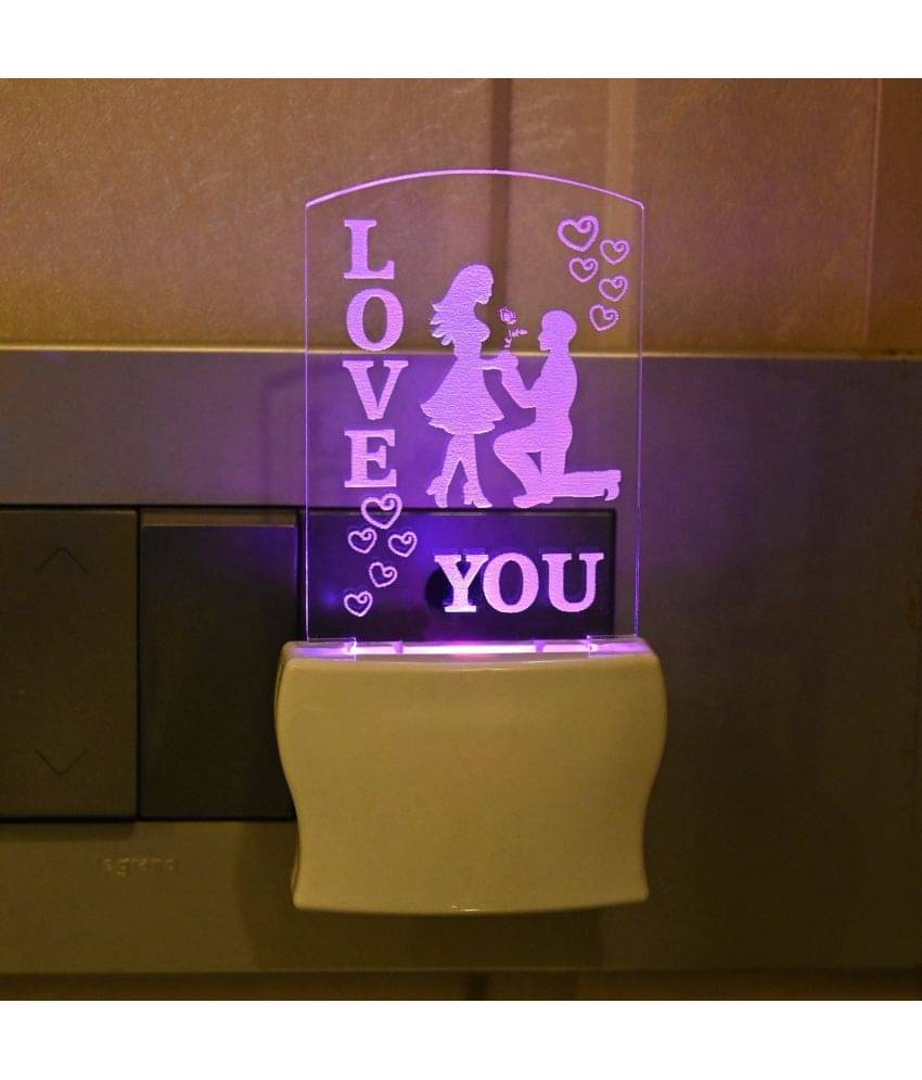     			AFAST 3D Color Changing Plug & Play Valentine Gifting Night Lamp White - Pack of 1