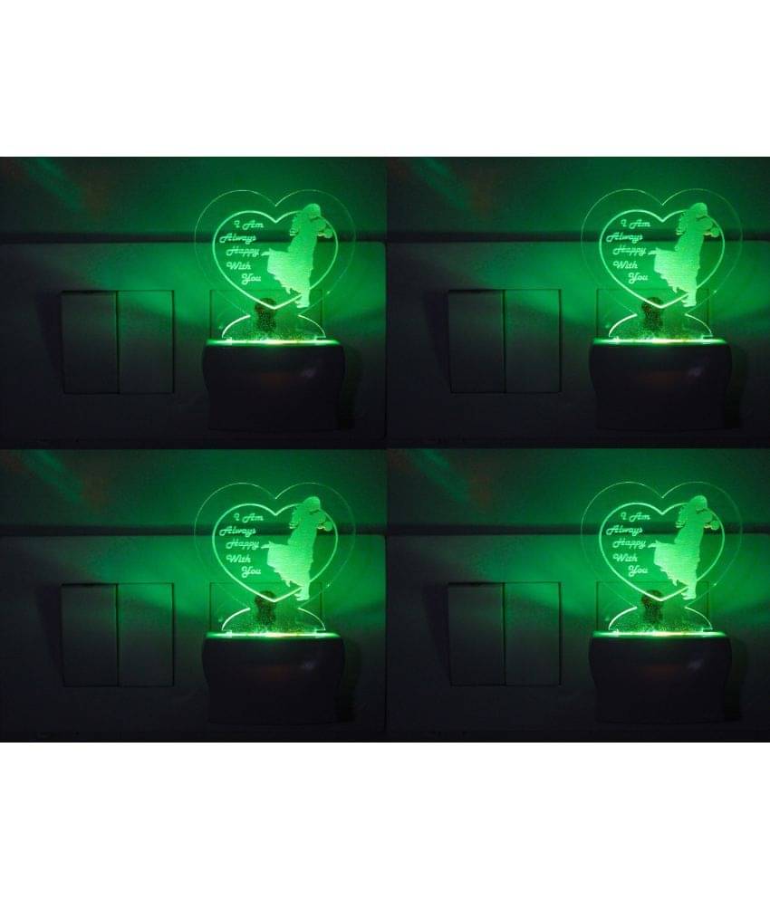 AFAST 3D Color Changing Plug & Play Valentine Gifting Night Lamp White - Pack of 4 AFAST 3D Color Changing Plug & Play Valentine Gifting Night Lamp White - Pack of 4