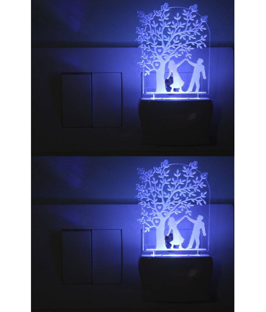 AFAST 3D Color Changing Plug & Play Valentine Gifting Night Lamp White - Pack of 2 AFAST 3D Color Changing Plug & Play Valentine Gifting Night Lamp White - Pack of 2