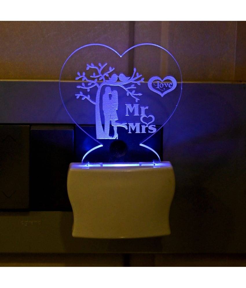     			AFAST 3D Color Changing Plug & Play Valentine Gifting Night Lamp White - Pack of 1